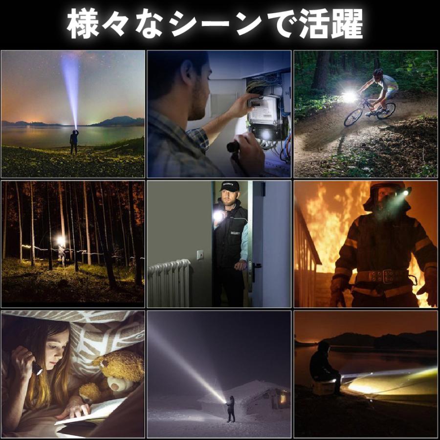 懐中電灯 ledライト led 強力 軍用 ハンディライト 充電式 フラッシュライト 防災グッズ 小型 強力ライト 高輝度懐中電灯 超強力 18650 単4電池 | ブランド登録なし | 12