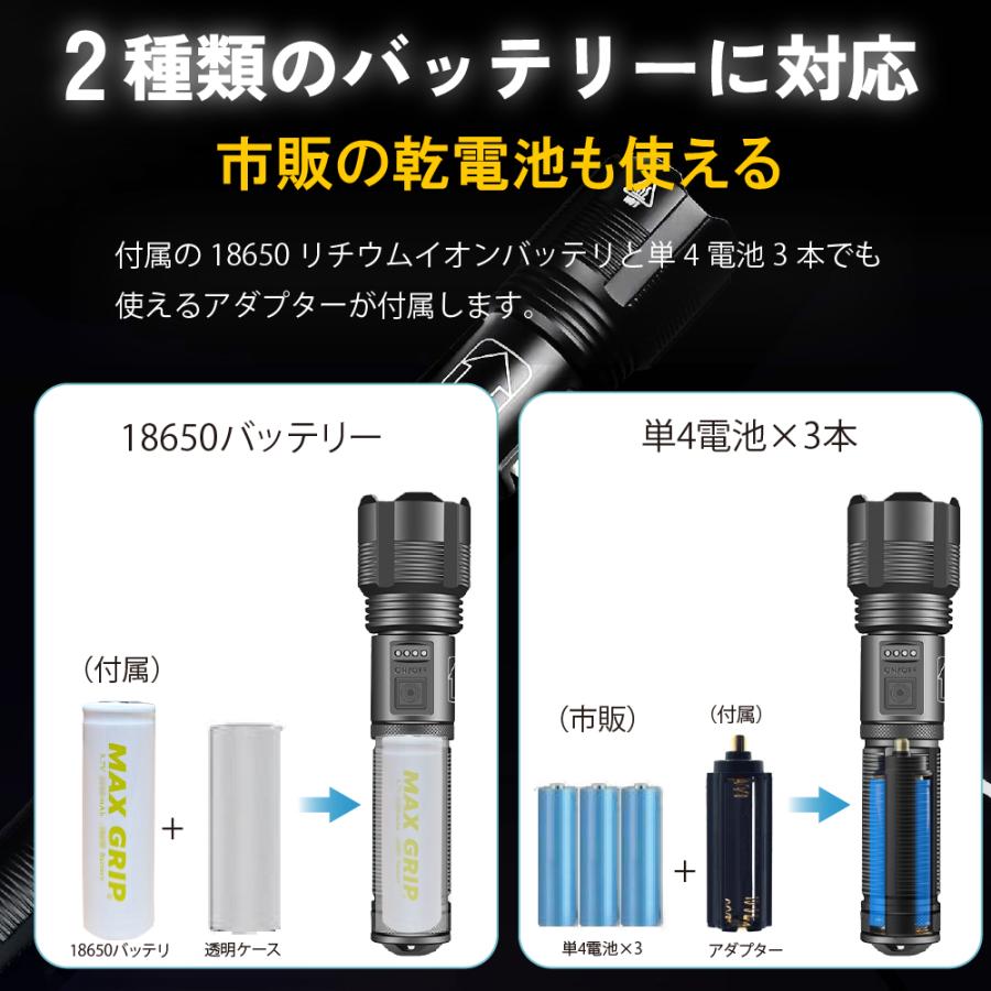 懐中電灯 ledライト led 強力 軍用 ハンディライト 充電式 フラッシュ