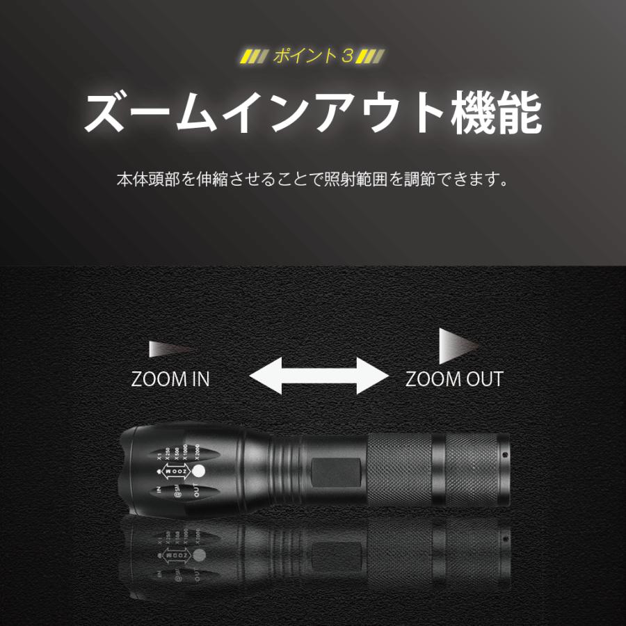 懐中電灯 led 強力 軍用 小型 コンパクト ledライト 最強 電池式