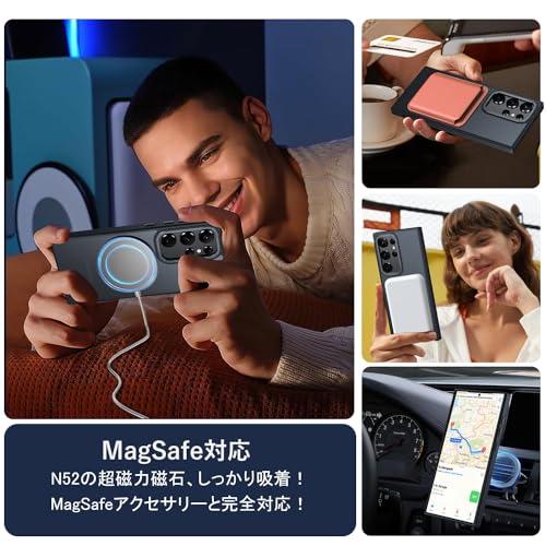 Galaxy S24 Ultra 用 ケース Magsafe対応 ギャラクシーs24ウルトラ / docomo SC-52E / au SCG26 カバー 360°回転スタンド Uovon スマホケース 携帯｜miyanojin12｜04