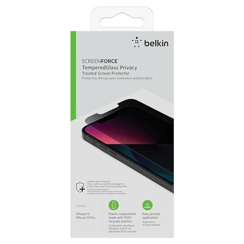 Belkin iPhone 14 / 13 / 13 Pro 用 保護ガラスフィルム プライバシー保護のぞき見防止 強化ガラス 日本AGC旭硝子製 抗菌 0.33mm 簡単取付キット付き｜miyanojin12｜09