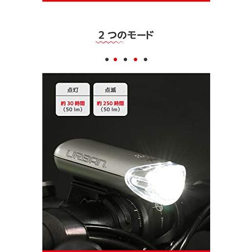 キャットアイCAT EYE 自転車用LEDライト ヘッドライト URBAN アーバン シルバー HL-EL145 自転車｜miyanojin13｜04