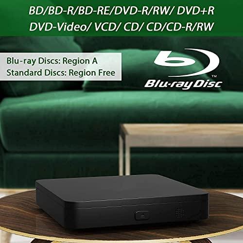 ブルーレイDVDプレーヤー、1080P スーパーミニディスクプレーヤー、DVD、CD、USB DTSサウンドサポート、内蔵PALNTSC同軸2.0USB、Blu-rayリージョンA｜miyanojin4｜06