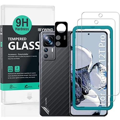 IBYWIND ガラスフィルム Xiaomi 12T Pro 5G6.67インチ用スクリーンプロテクター 強化ガラス2枚 カメラレンズ