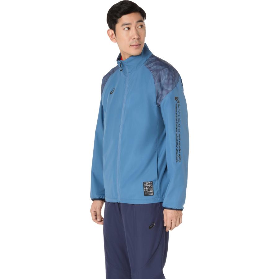 アシックス Training ジャケット（ユニ） 裏トリコットグラフィックウインドブレーカージャケット 2031F175 401 ウインターシーの画像