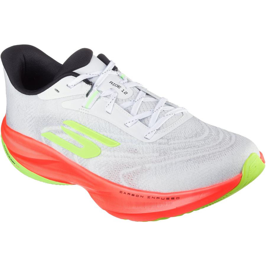 SKECHERS スケッチャーズ カジュアル シューズ GO RUN RIDE 12 246200 WMLT ホワイト/マルチ : スポーツ ...