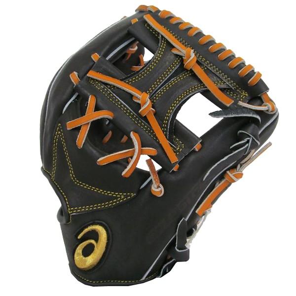 訳あり　軟式グローブ　アシックス　ゴールドステージ　3121A206　ロイヤルロード　軟式グラブ　内野手用　002　ブラック×Lブラウン　サイズ7　送料無料　_2