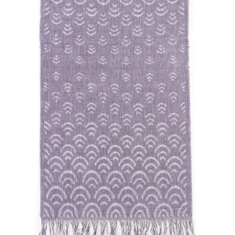 久留米絣ストール 彩藍 青海波 ブルー パープル 綿100％ 日本製