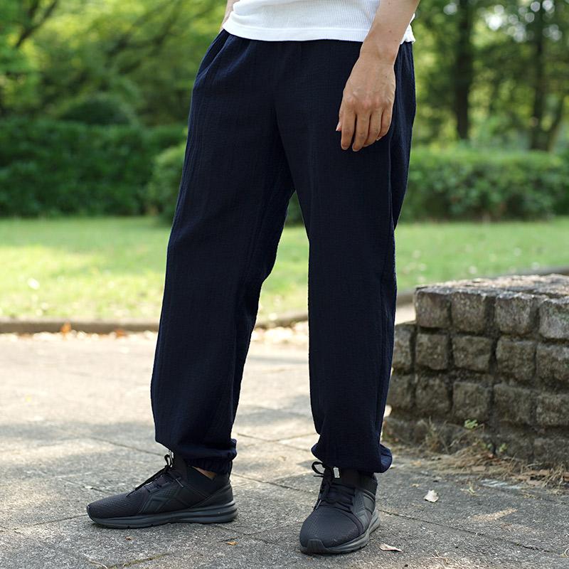 366 PGG 新品タグ付き 定価28,600円 春夏メンズパンツ サイズ5 L 宮田織物 男性 しじら パンツ メンズ レディース 綿100% 黒/紺/グレー