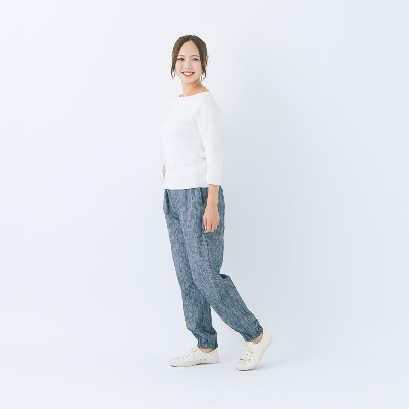 宮田織物 男性 しじら パンツ メンズ レディース 綿100% 黒/紺/グレー