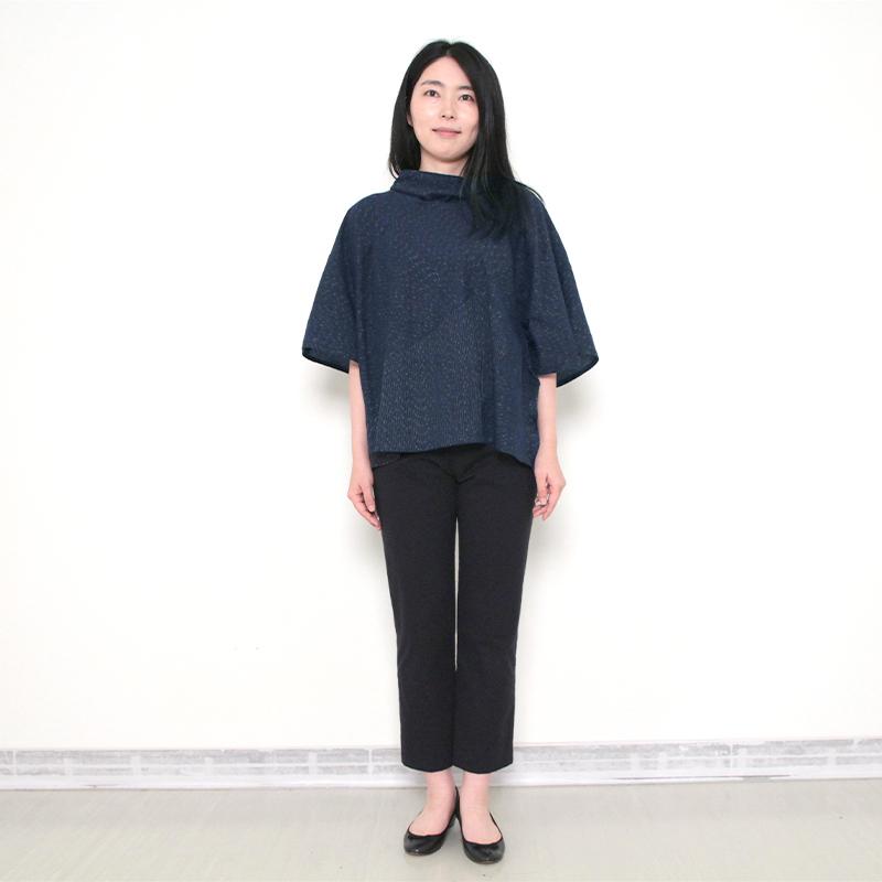 彩藍 ゆったりしじらプルオーバー ホワイト ネイビー 白 紺 春夏秋向け