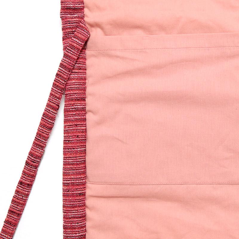 数量限定】五分袖半纏 [茶の木] 赤 グリーン 中わた 綿100% 身丈74.5cm