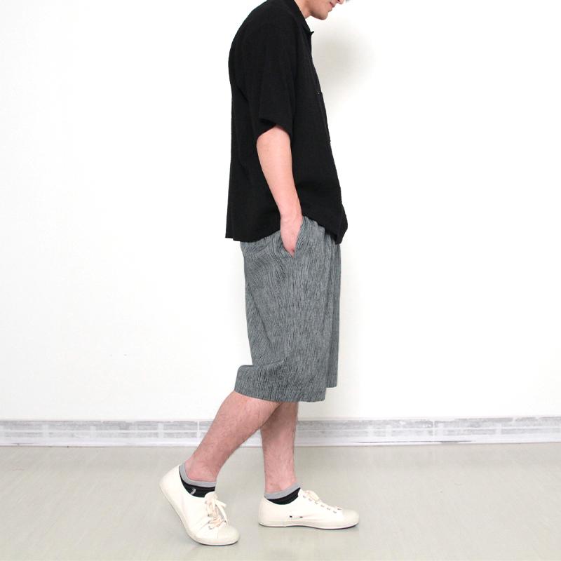 ハーフパンツ しじら 紺・グレー 綿100% 夏用 紳士用 メンズ