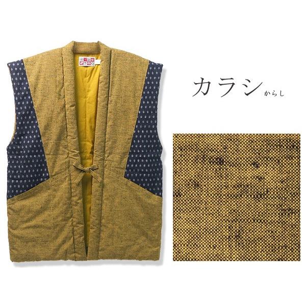 綿入れ半纏 おしゃれポンチョ 日本製 ちゃんちゃんこ袖なし 久留米