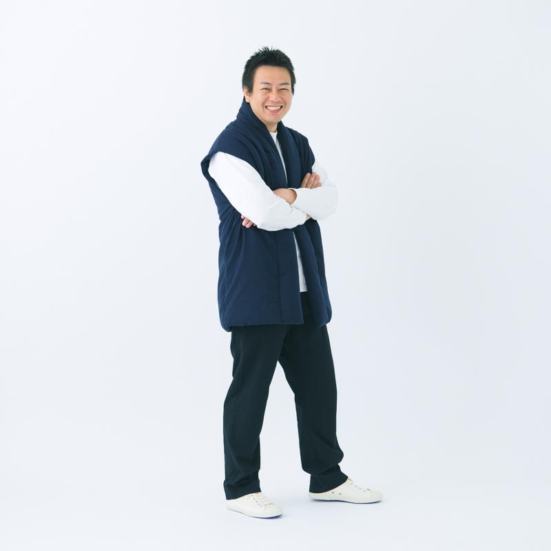 在庫限り 山並みロングポンチョ(袖なしはんてん) 日本製 宮田織物