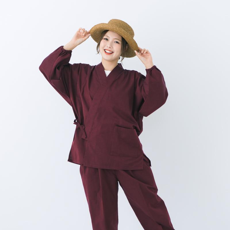 敬老の日おすすめ 作務衣 夏用 新型 ちぢみ織り パンツ両サイド