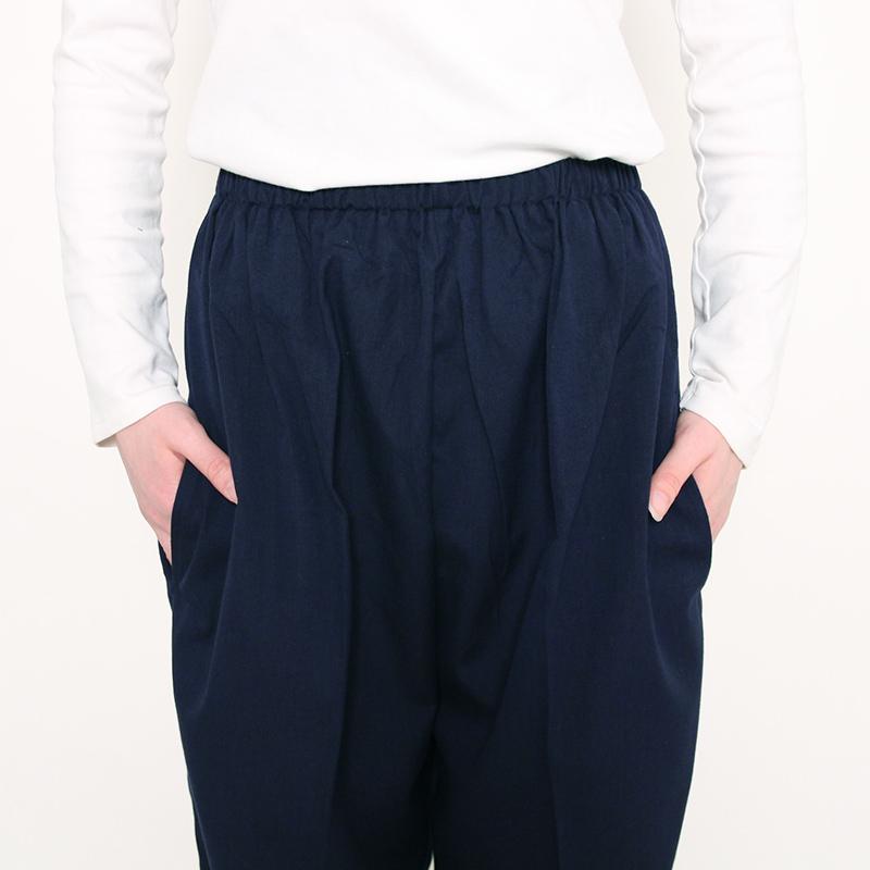 作務衣 夏用 新型 ちぢみ織り パンツ両サイドポケット仕立て 女性
