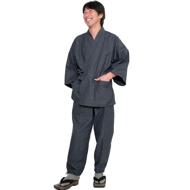 作務衣 メンズ 高級 綿100% 新型 亀甲柄 男性 紺 グレー 茶 M/L/LL