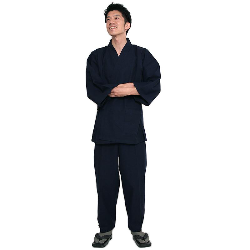 宮田織物 作務衣 メンズ 高級 綿100% 新型 亀甲柄 男性 紺 グレー 茶 M