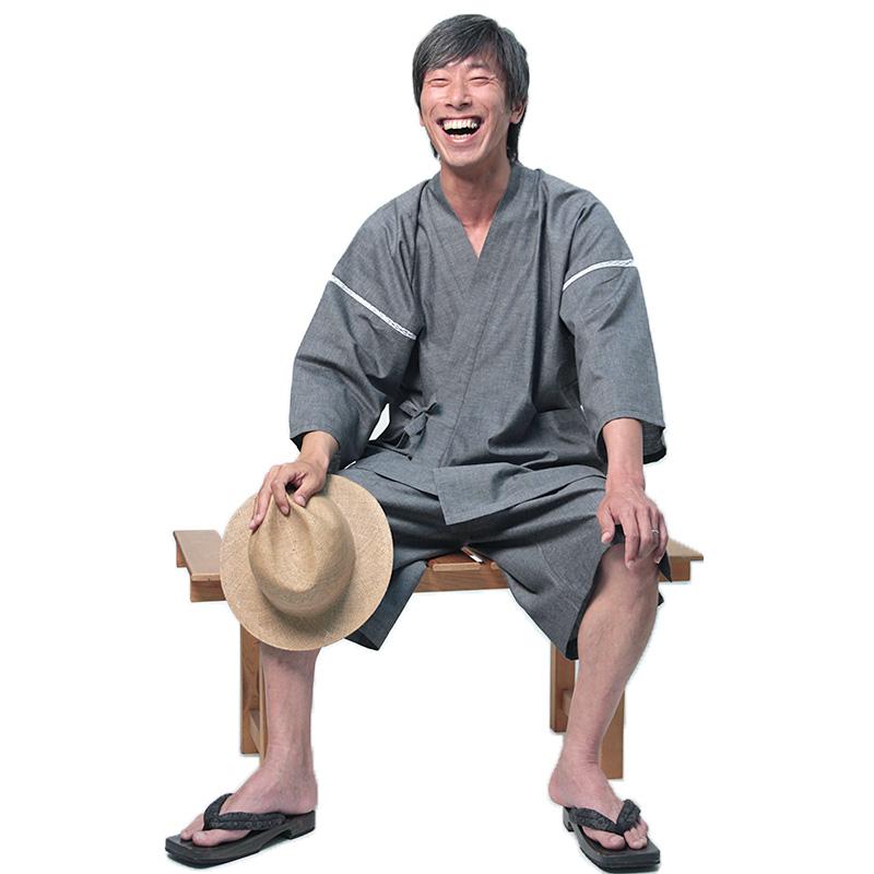 甚平 メンズ おしゃれ 夏用 高級 ジンベイ 無地 ちぢみ織り