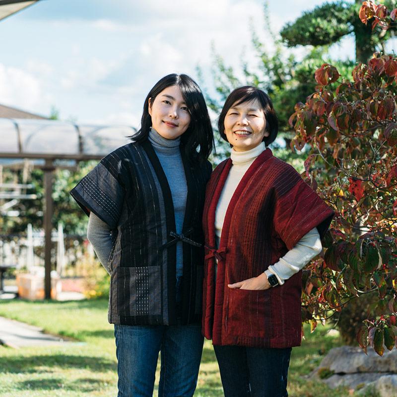 冬椿やっこ(半袖はんてん) 日本製 宮田織物謹製 袢纏 半纏 メンズ