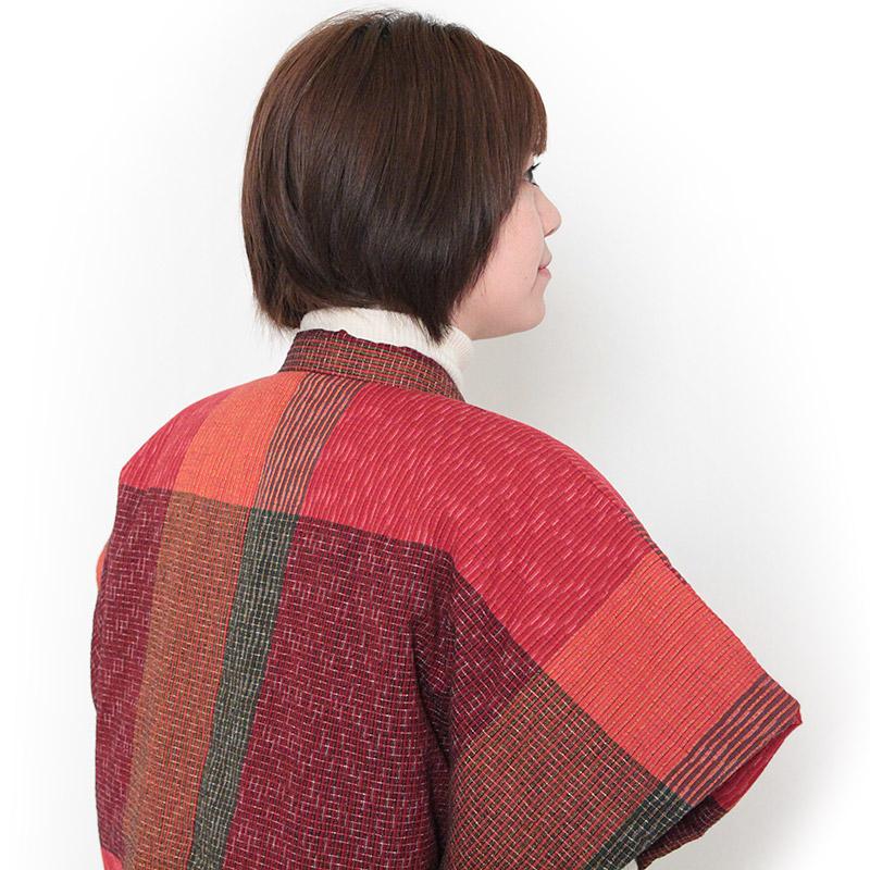 寒さ対策 枇杷やっこ(半袖はんてん) 日本製 宮田織物謹製 袢纏 半纏