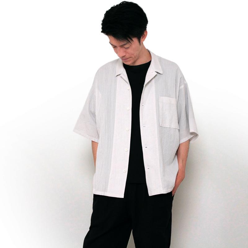 YAYA SHIJIRA OPEN COLLAR SHIRT ブラック/ネイビー/グリーン/ホワイト