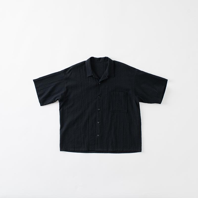 YAYA SHIJIRA OPEN COLLAR SHIRT ブラック/ネイビー/グリーン/ホワイト