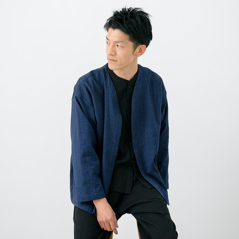 宮田織物 日よけ YAYA SHIJIRA CARDIGAN ブラック ネイビー グリーン