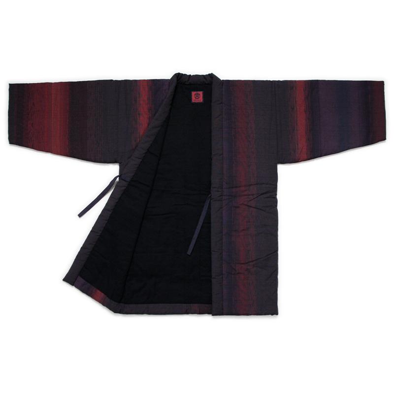 半纏 鬼火 おにび 袢天 黒のみ 中わた 綿100% ロング95cm丈 粋シリーズ