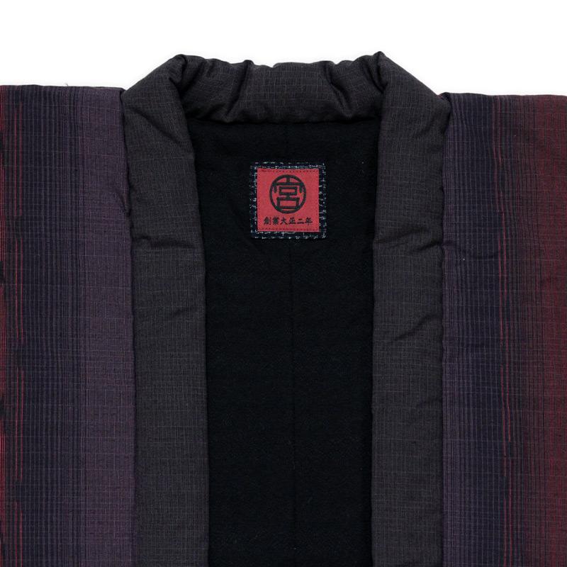 半纏 鬼火 おにび 袢天 黒のみ 中わた 綿100% ロング95cm丈 粋シリーズ