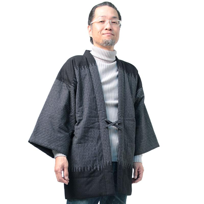 おしゃれ 夜空はんてん(袢天・半纏) 黒 日本製 宮田織物謹製 袢纏 