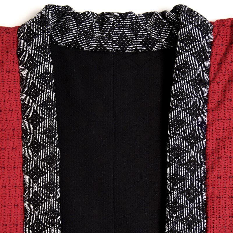 狐火はんてん(袢天・半纏) oversized ブラック ロング100cm丈 ※リバーシブル仕立て 宮田織物 袢纏 ギフト メンズ レディース 綿入り 高級 中わた綿100％ 爆買_14