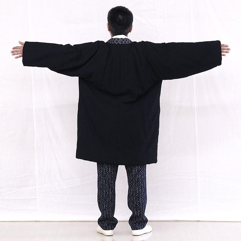 狐火はんてん(袢天・半纏) oversized ブラック ロング100cm丈