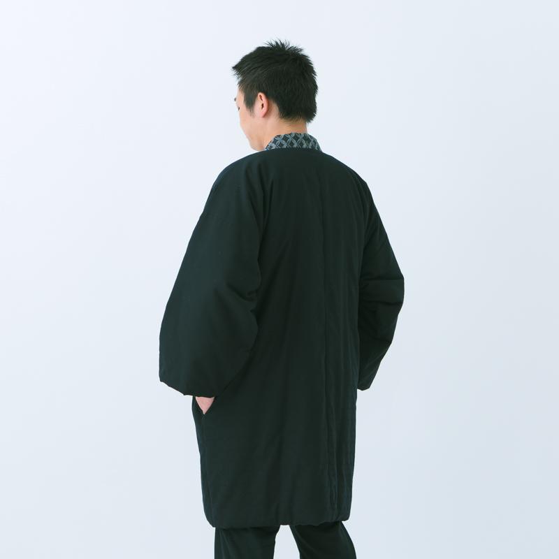お纏め 狐火はんてん(袢天・半纏) oversized ブラック ロング100cm丈