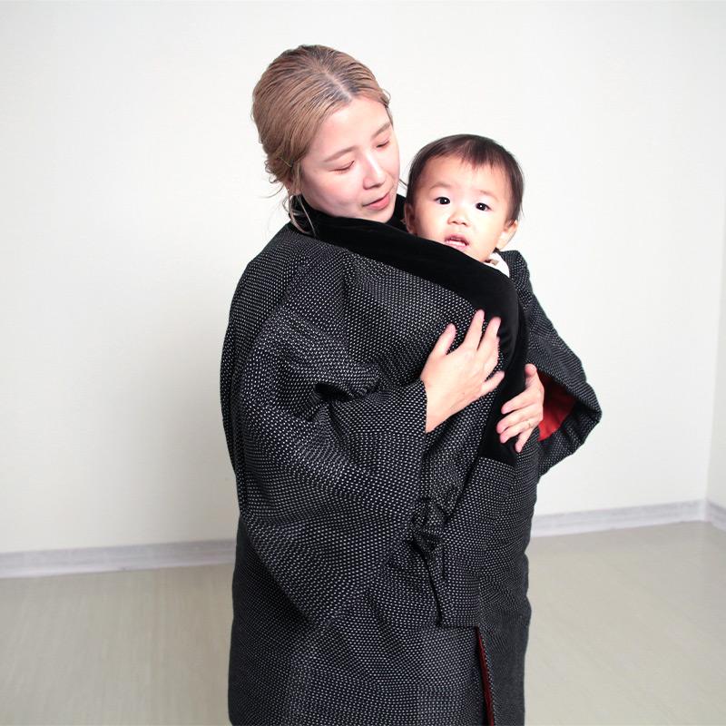 ねんねこ袢天(袢天・半纏) 日本製 宮田織物謹製 袢纏 どてら 綿入り