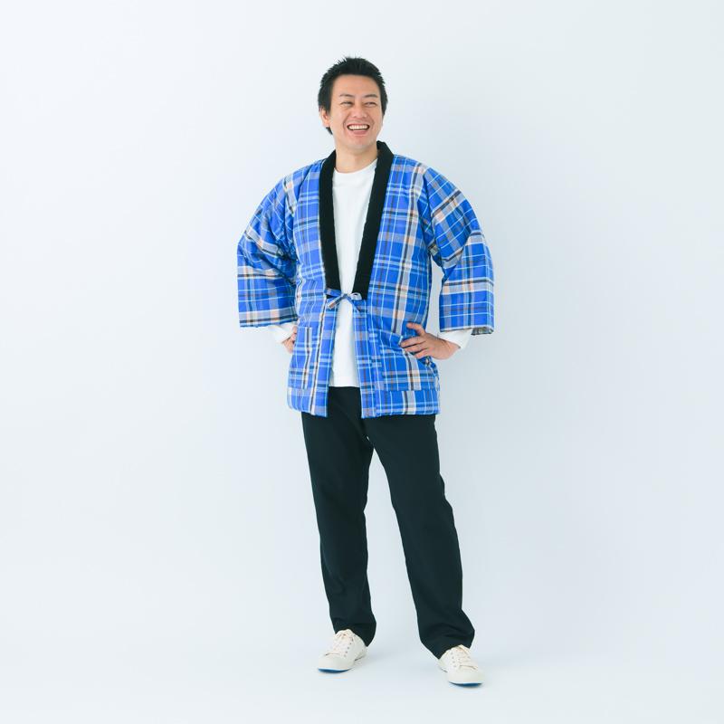 hinata(ひなた) はんてん(袢天・半纏) 赤/ブルー/イエロー 混紡わた