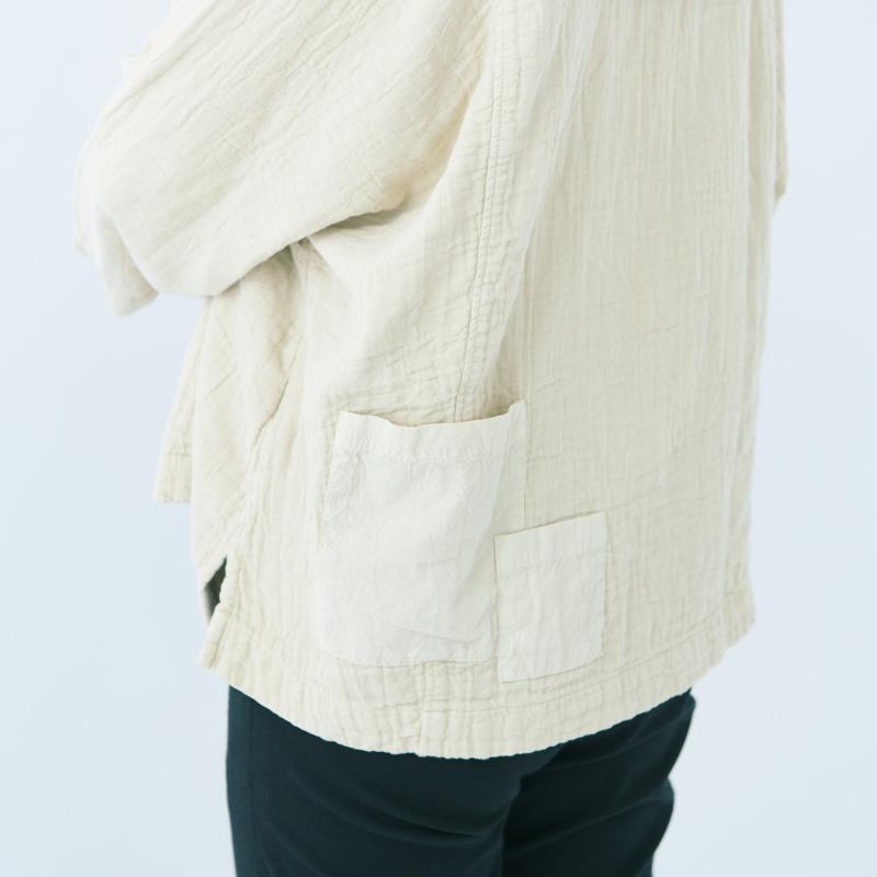 gokan 五感 トリプルガーゼ プルオーバー 植物染め イエロー ベージュ