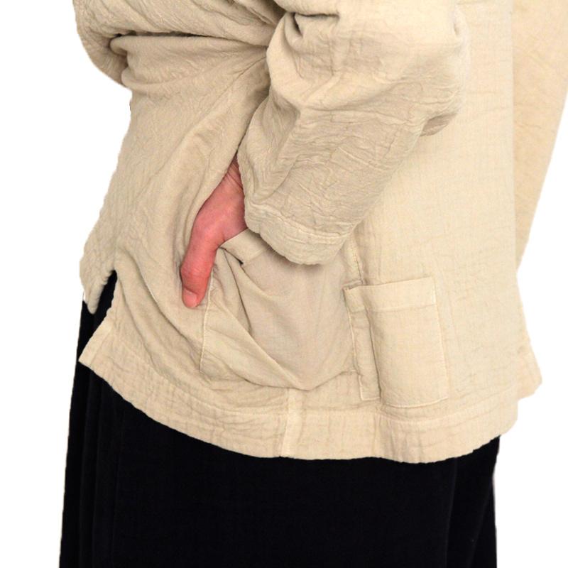 gokan 五感 トリプルガーゼ プルオーバー 植物染め イエロー ベージュ