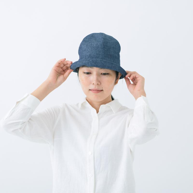 ギフト 五感 gokan 帽子 デニム ブルトン 後ろゴム入り 紺 麻66%・綿32
