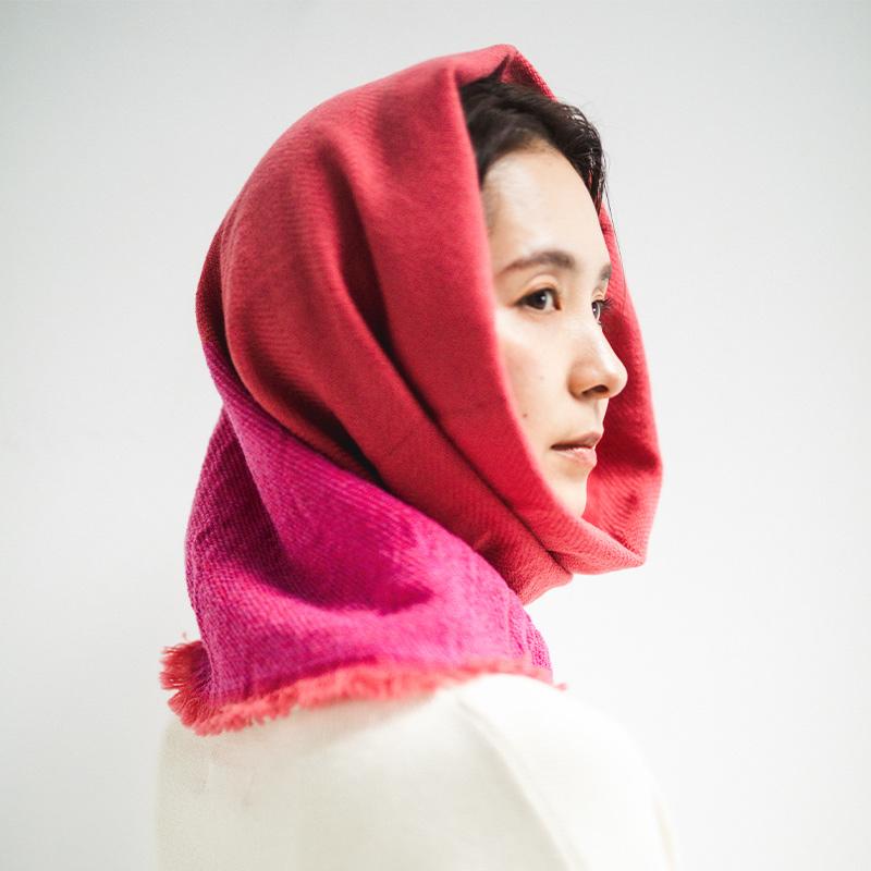 工房織座 NECKABLE WOOL FLARE SNOOD ウールフレアスヌード ローズ