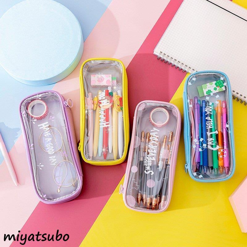 送料無料 筆箱 筆入れ クリアペンポーチ ペンケース 大容量 小学生 中学生 高校生 女子 コスメ 小物入れ トラベル用にもストレージ 可愛い 文房具 4色 7 スーパーみやつぼ 通販 Yahoo ショッピング