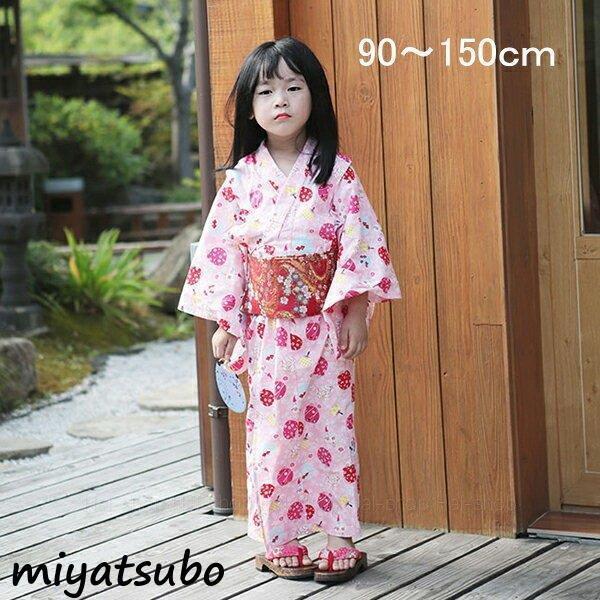 子供浴衣 キッズ浴衣 浴衣セット 作り帯 浴衣帯 女の子 和装 和服 子供 キッズ かわいい おしゃれ 夏祭り