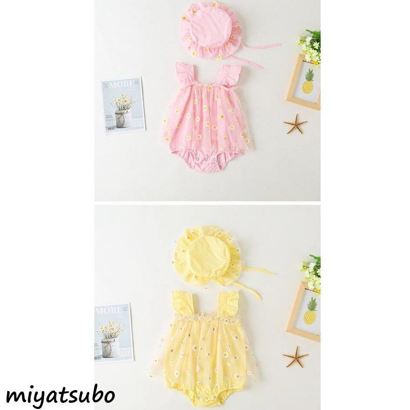 韓国子供服 カバーオール ロンパース ベビー服 女の子 子供服 ベビー 新生児 綿100 部屋着 出産祝い 夏 66 73 80 90cm 七五三 誕生日 帽子付け 好評