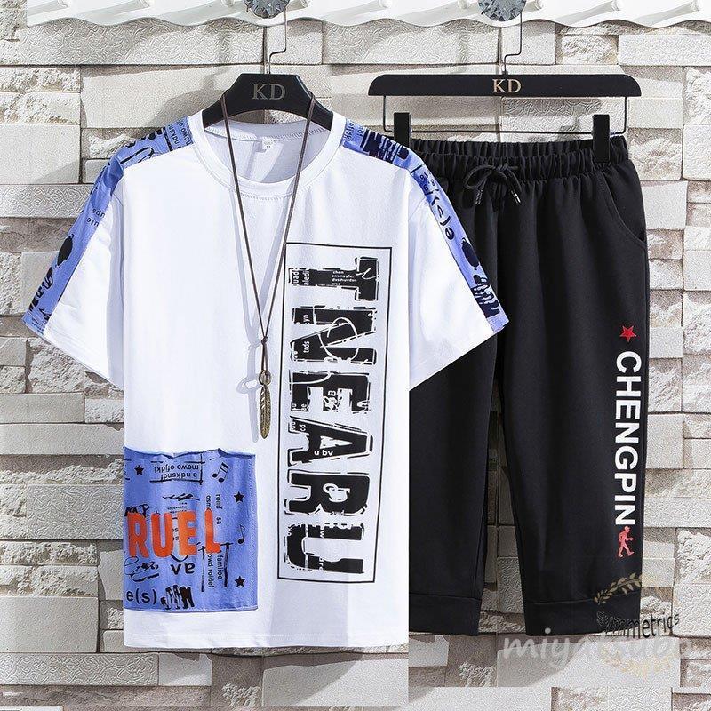 セットアップ メンズ ジャージ 半袖七分丈パンツ 上下 おしゃれ 切り替え 上下セット スポーツウェア カジュアル 大きいサイズ 夏 21 父の日 Ww2 スーパーみやつぼ 通販 Yahoo ショッピング