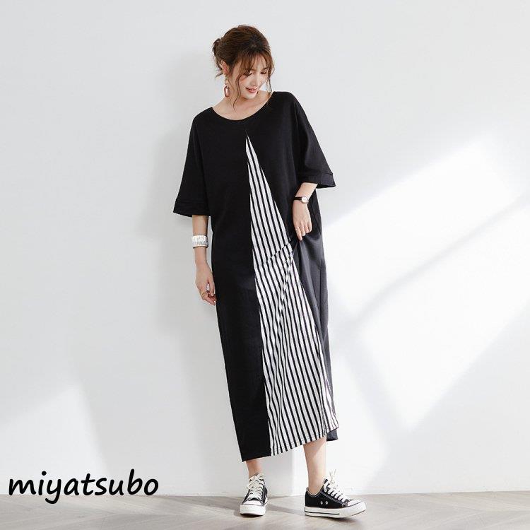 ファッションデザイナー ゆったり マキシワンピース 切り替え スウェットワンピース レディース ワンピース 半袖ワンピース 40代 30代 通勤 ロング ワンピース 夏 Aライン ワンピース カラー 写真カラー Www We Job Com