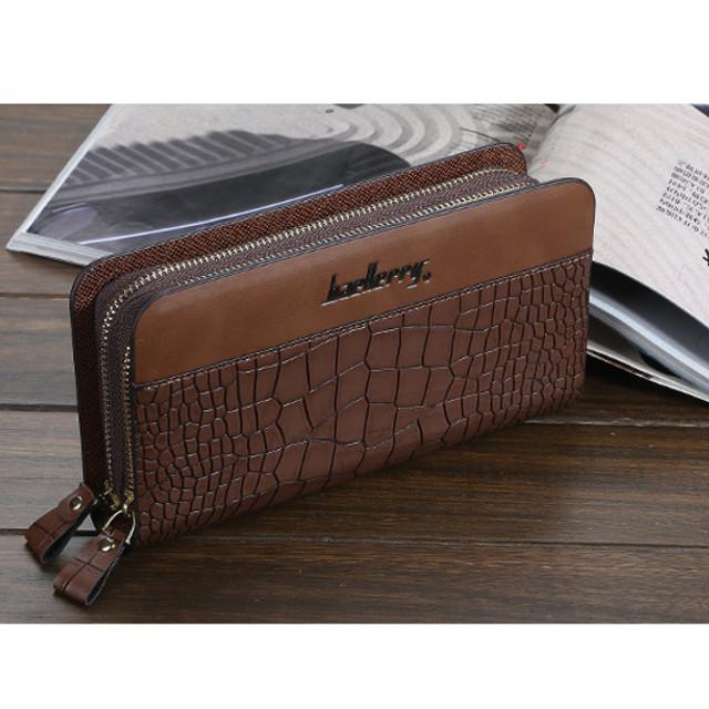 財布 メンズ 長財布 大容量 おしゃれ PUレザー ダブルファスナー 送料