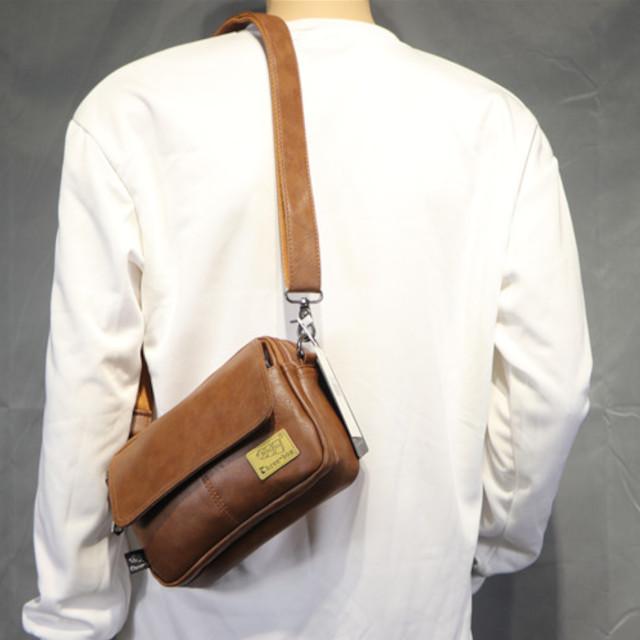 ショルダーバッグ メンズ 小さめ PUレザー 3色 斜め掛け 普段使い 送料