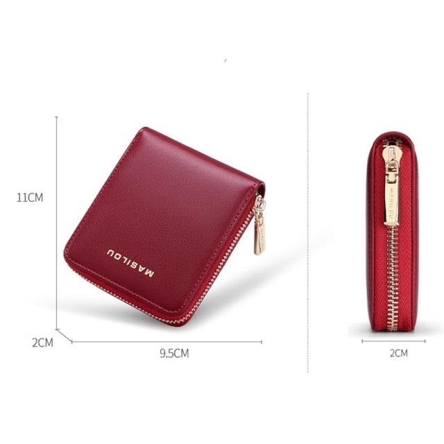 レディースラウンドファスナー小銭入れ付き二つ折り財布 牛革 シュリンクレザー YKKラウンドファスナー ボックス型小銭入れ 二