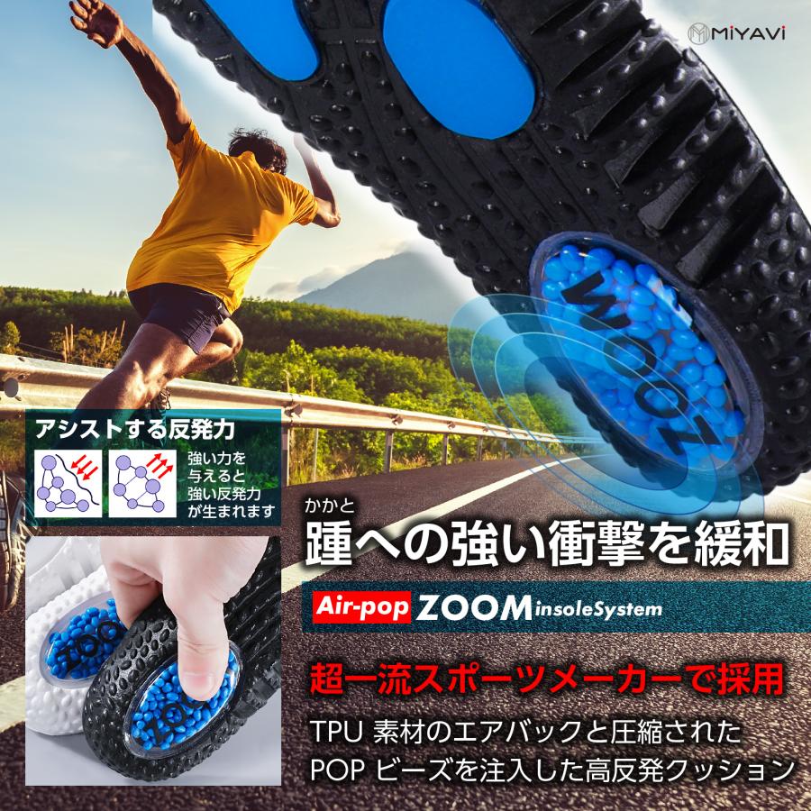 インソール 中敷き ZOOMエアークッション PORON素材 衝撃吸収 軽量 吸水速乾 抗菌防臭 通気性 ビジネスシューズ サイズ調整 |  | 04